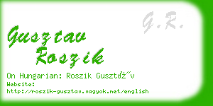 gusztav roszik business card